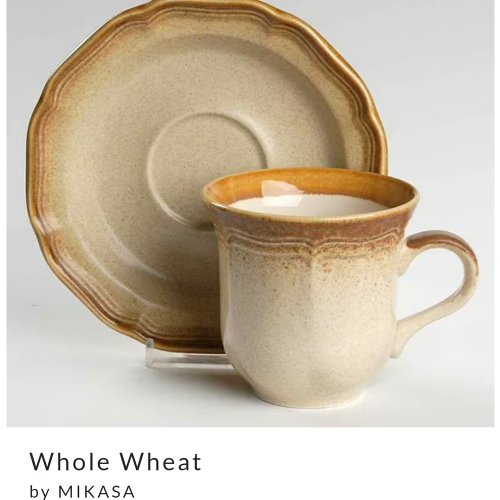 [#2] (1) Cup and (1) Saucer - Vintage 1981 Whole Wheatby MIKASA [E8000]  2 of 10